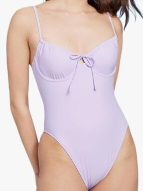 wild fable Lavender Tie-Front One-Piece Swimsuit NWT